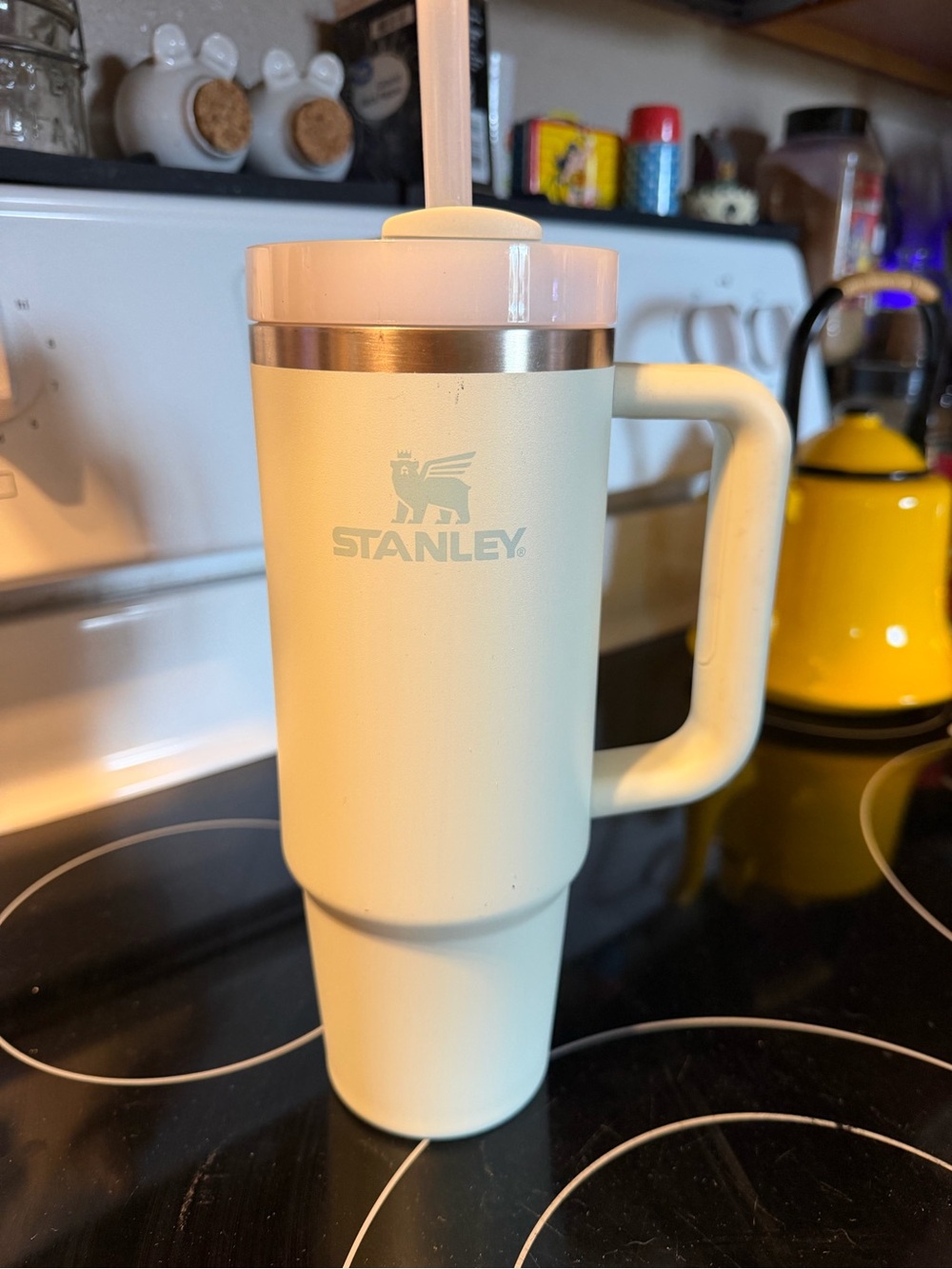 Stanley Cream Insulated Travel Mug with Handle